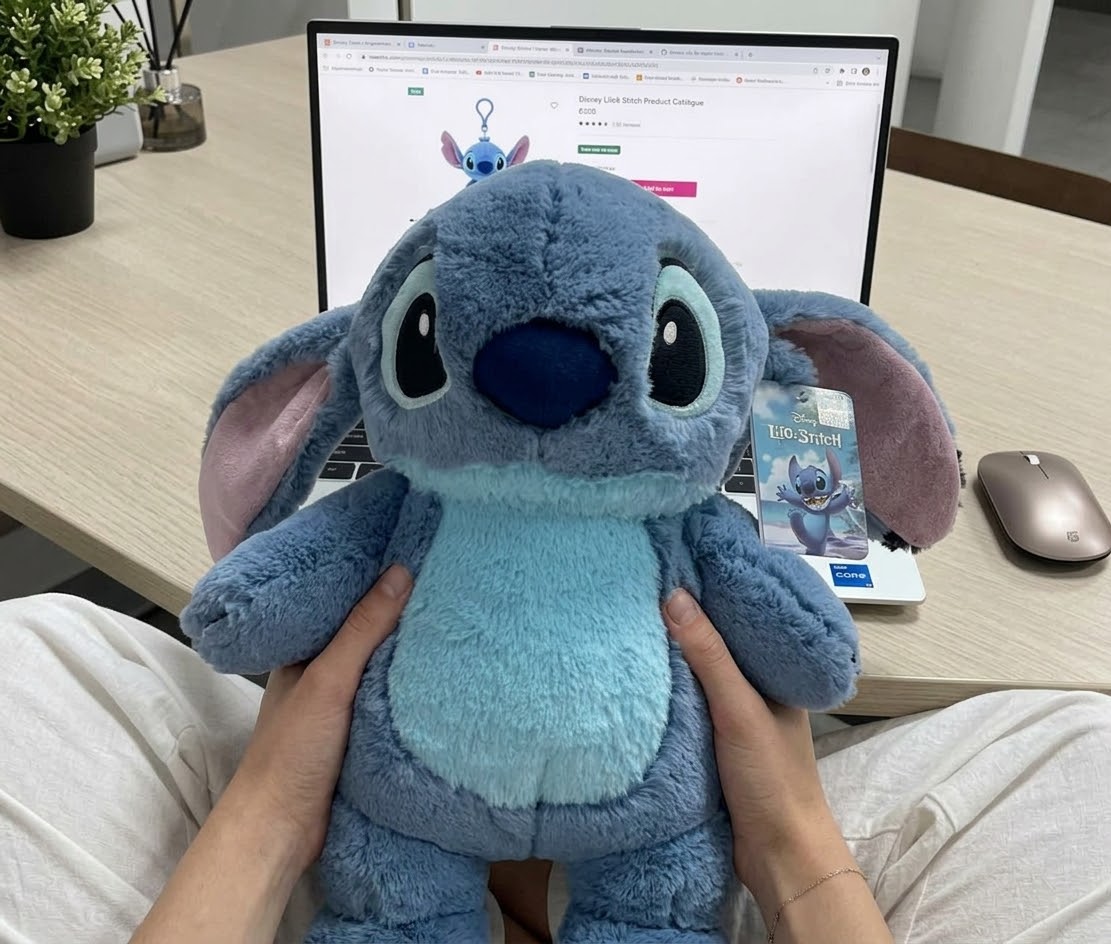 Soft and Cuddly Grey Stitch Plush Toy for Girls | Comfort Plushie for Period Pain Relief